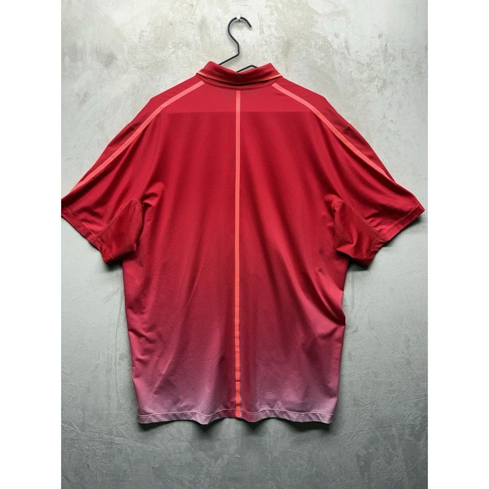 Nike Tiger Woods Collection TW Red Glow Polo Golf Shirt Men XL 639822-657 DriFit